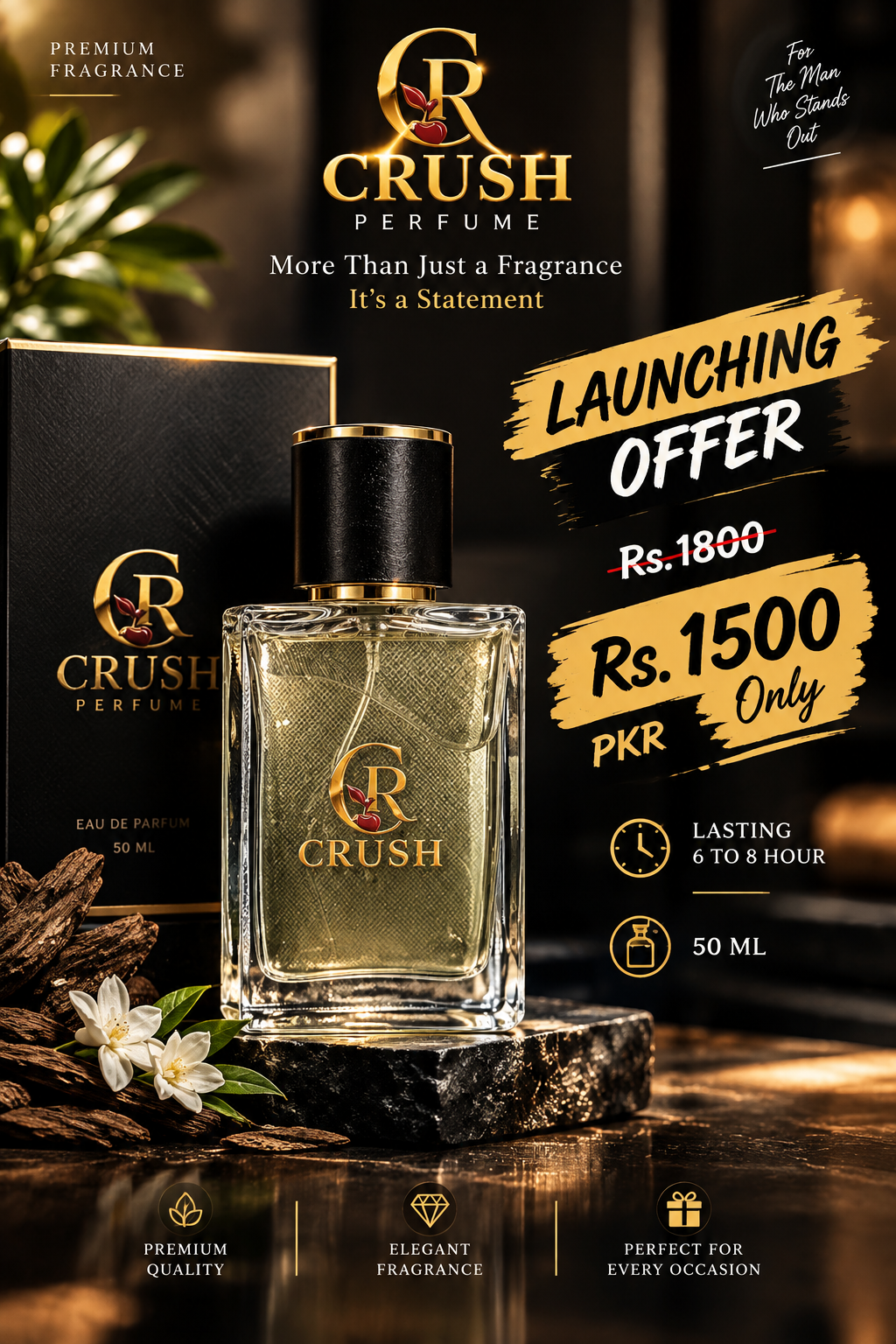 CRUSH Premium Perfume for Men – 50 ML | Long Lasting Fragrance